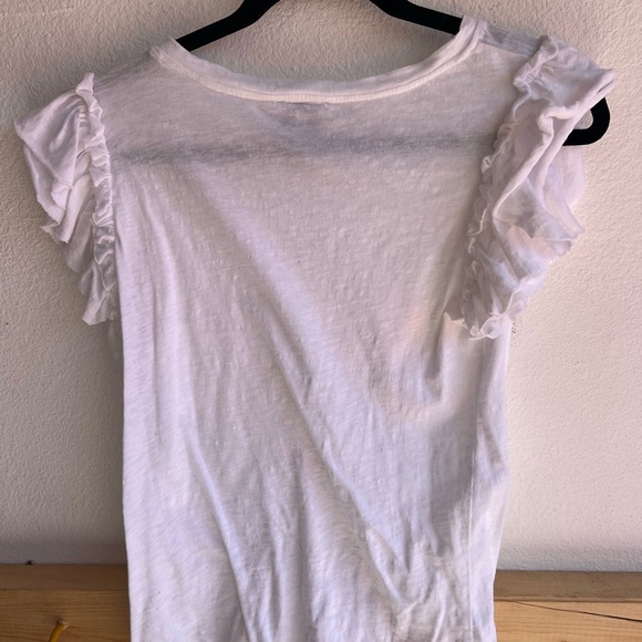 Industry White Ruffle Sleeve Top - Picture 2 of 2